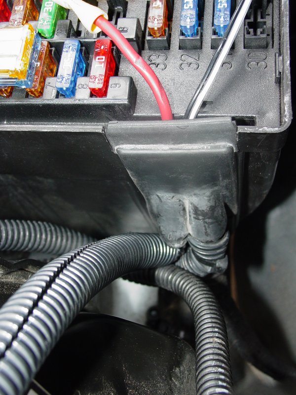 Route for wires into Fuse Panel Box