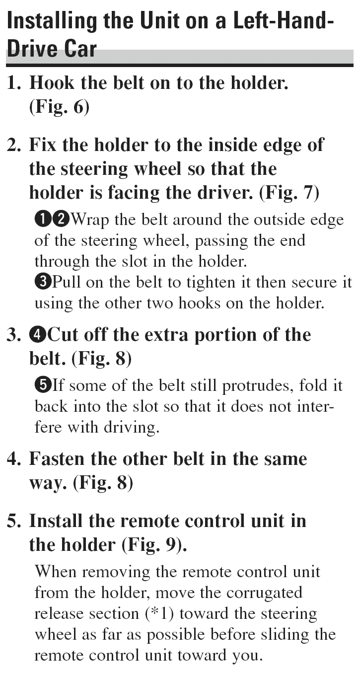 Pioneer CD-SR11 Steering Wheel Remote Control - Installing