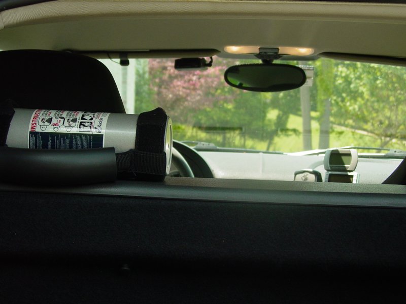 Rear View with Radar Detector Installed (Hatch Open)