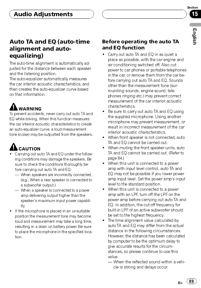 Auto TA and EQ