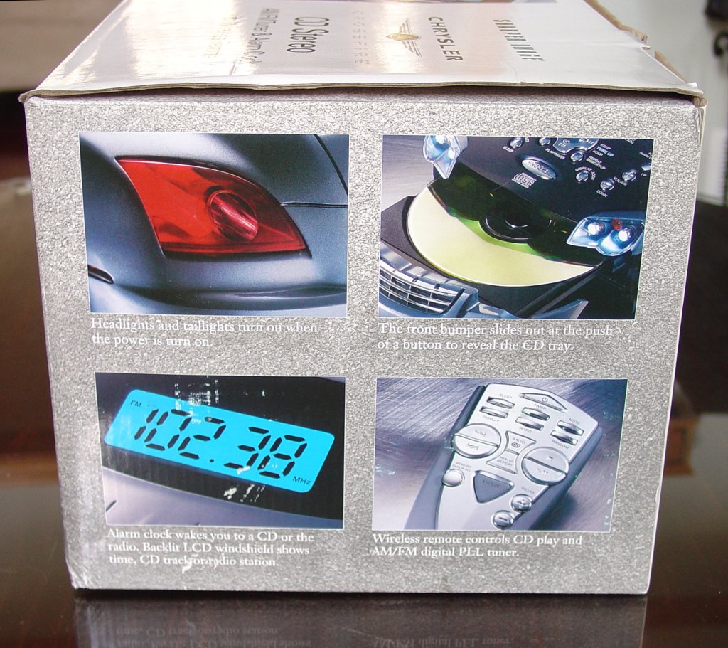 Box for Chrysler Crossfire CD Stereo with AM/FM Tuner & Alarm Clock