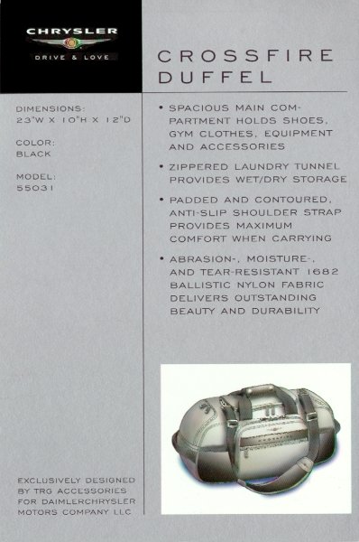 Chrysler Crossfire Touring Gear Duffel