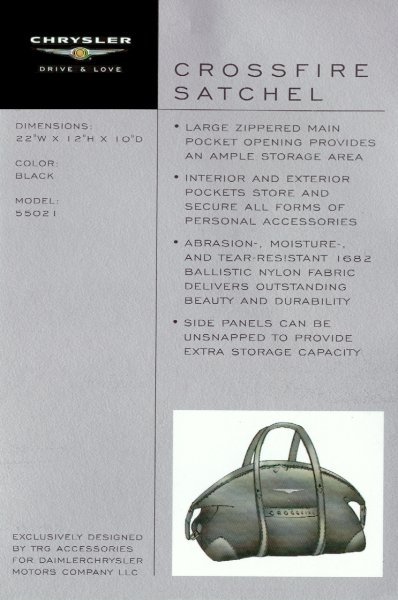 Chrysler Crossfire Touring Gear Satchel