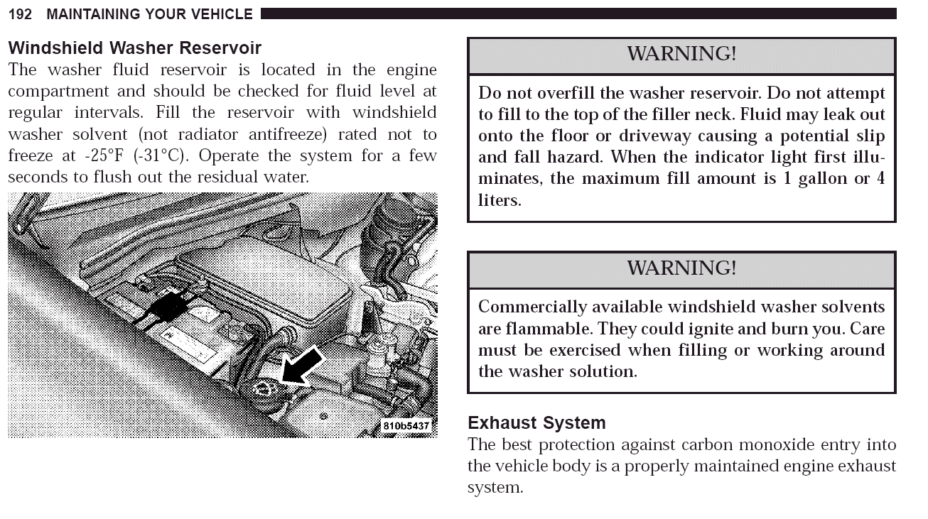 Windshield Washer Reservoir - Do Not Overfill