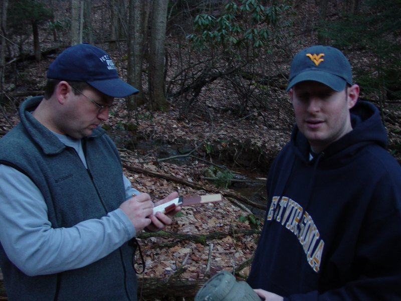 Sam and Jason at Big Run Cascade cache