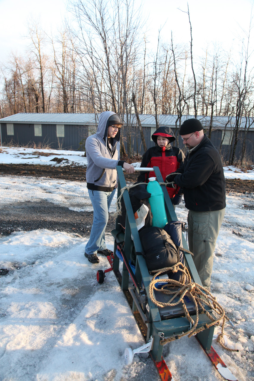 Unloading the Sled and Supplies