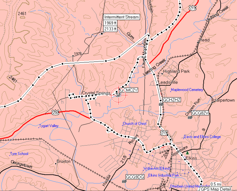 Elkins Geocache - Click to Enlarge