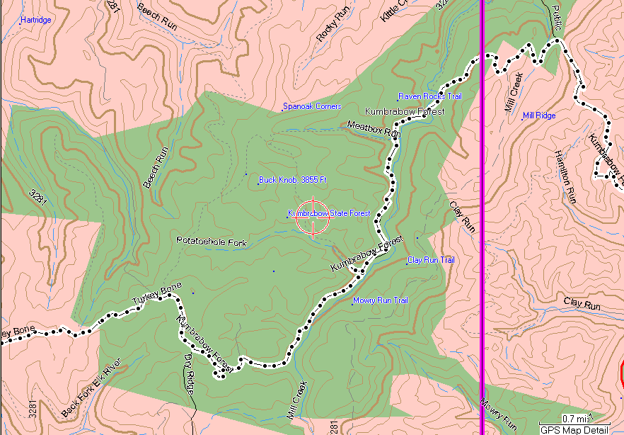 Kumbrabow State Park Track Legend - Click to Enlarge
