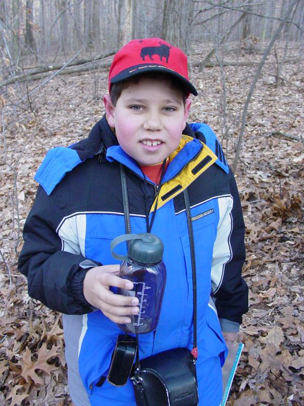Ted with water bottle - Click to Enlarge