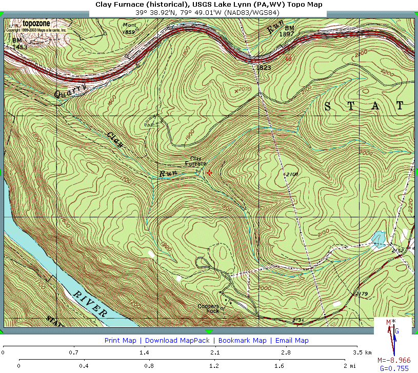 Clay Furnace Topo Map