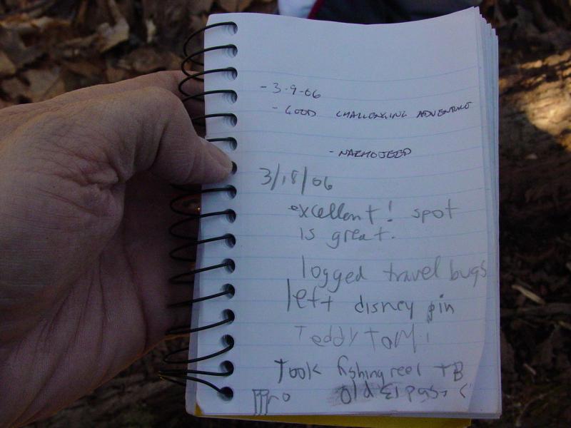 Our Log Entry - Click to Enlarge