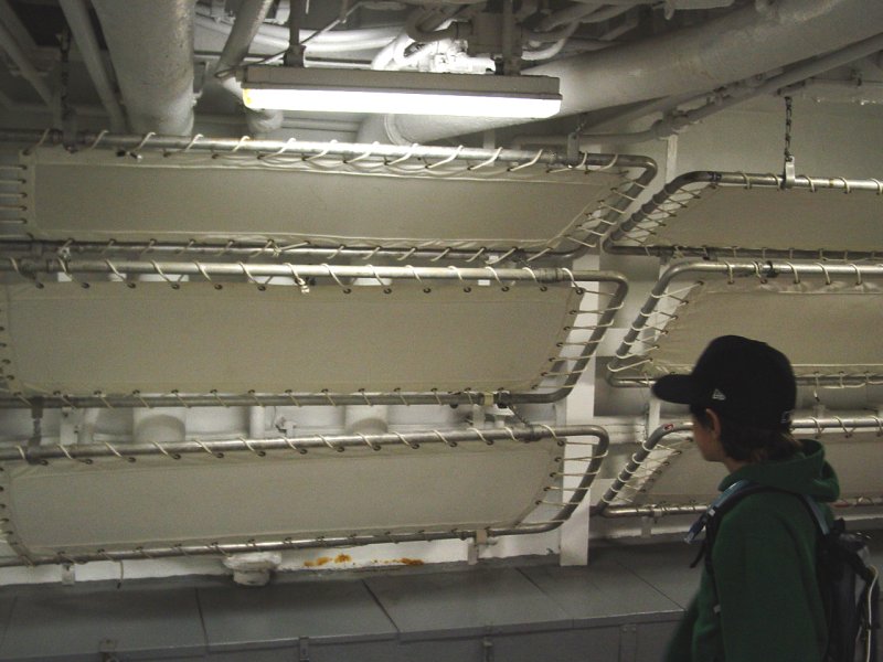 Tom in bunk area aboard U.S.S. Laffey