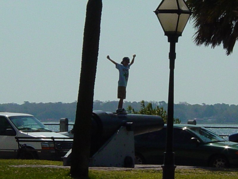 Tom clowning at White Point Gardens