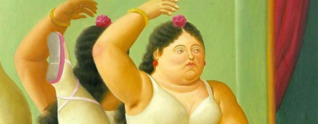 Fernando Botero, Danseuse à la barre (détail), 2001. Huile sur toile, 164 x 115,5 cm. Collection particulière. Exposition organisée et mise en circulation par Art Services International.