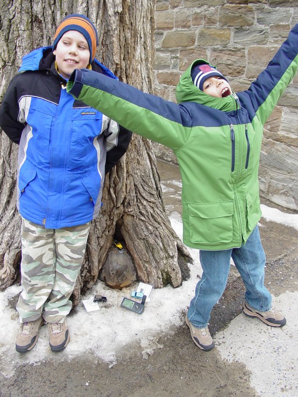Ted and Tom at Geocache - Tree within the Old City GCHKWJ - Click to Enlarge