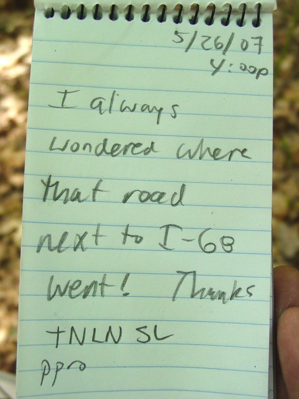 Chestnut Ridge Lake Cache Log Entry