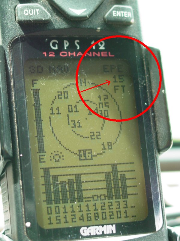 Satellite Reception (GPS12, no external antenna, 8 satellites, 15ft accuracy) - Click to Enlarge