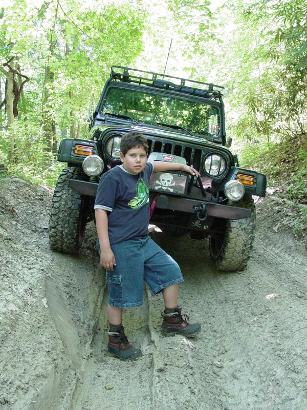 Ted giving some scale to the trail - Click to Enlarge