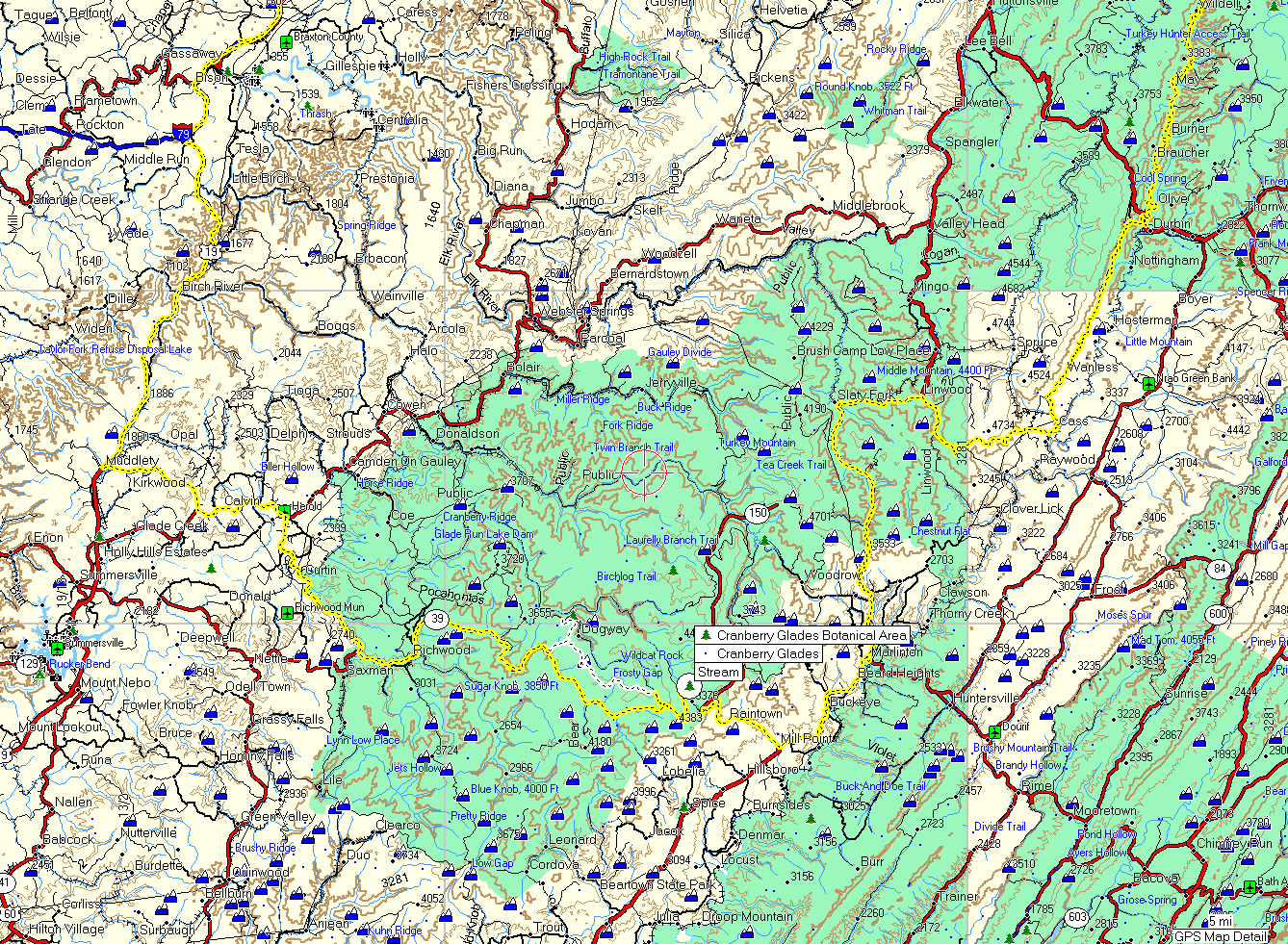 Cranberry Wilderness Track Log