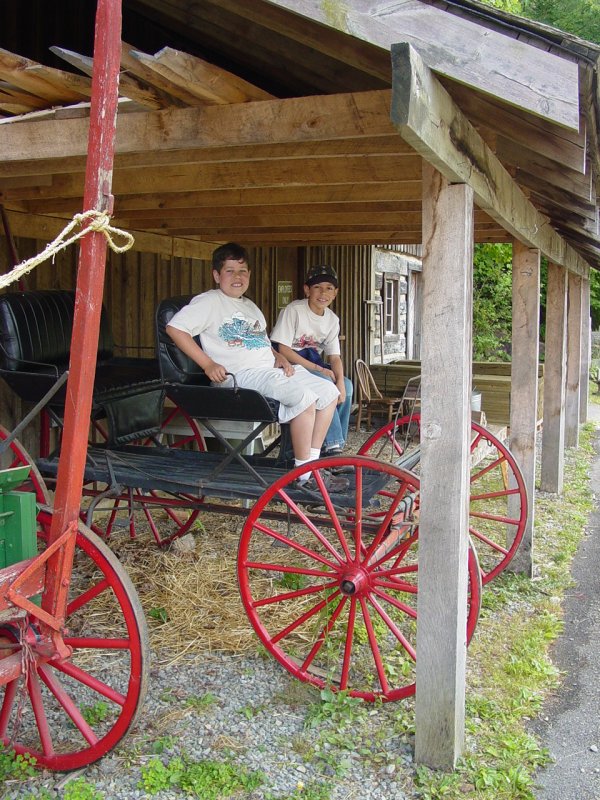 Ted and Tom on the Carriage at Beckley Youth Museum of Southern West Virginia