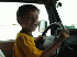 Tomi driving the Jeep