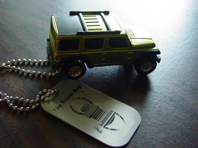Green Jeep Travel Bug