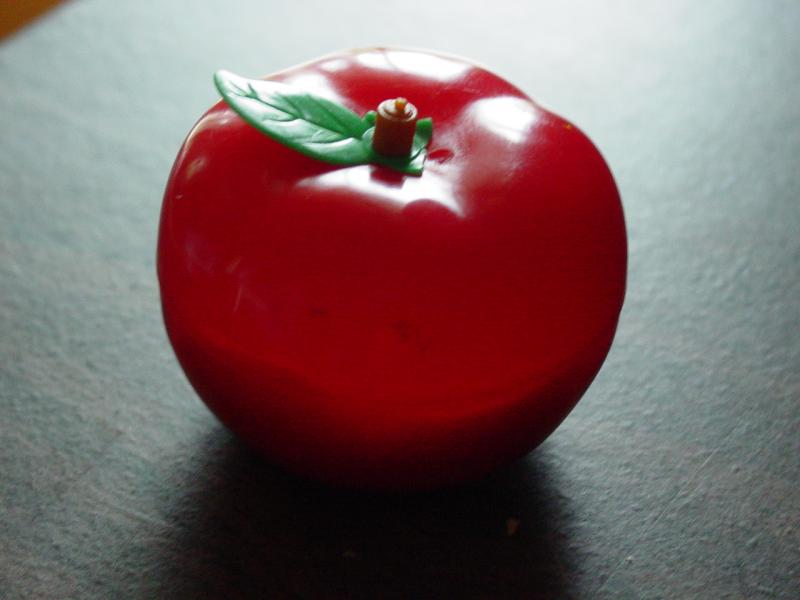 Plastic apple with Silly Putty inside - Click to Enlarge