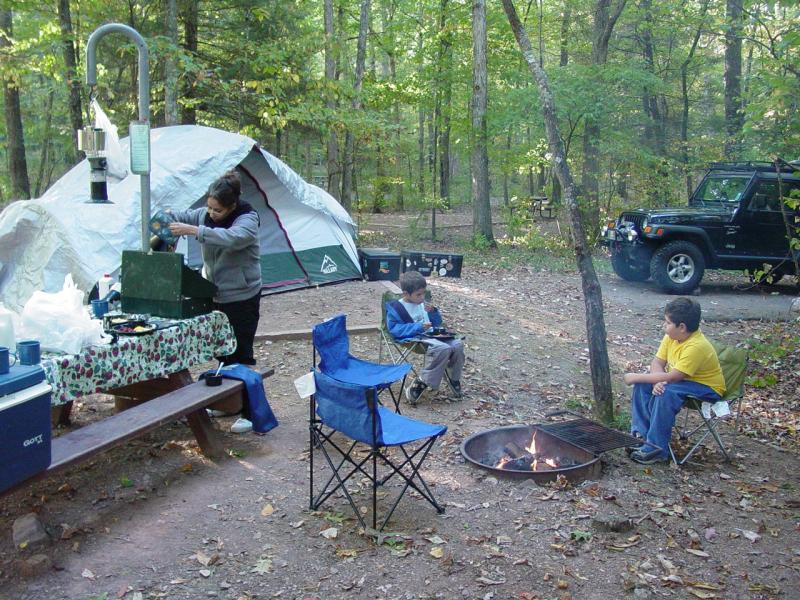 Maria, Ted and Tom In Camp - Click to Enlarge