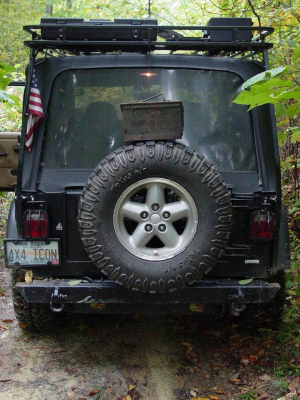 Jeep near Big Mountain Fire Tower Cache