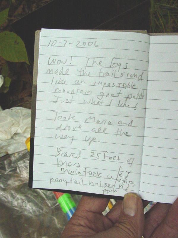 Big Mountain Fire Tower Cache Log