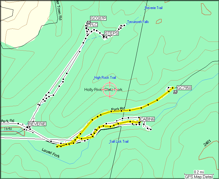 Holly River Caches Track Legend - Click to Enlarge