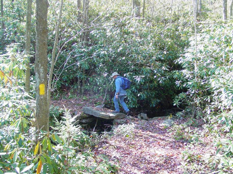 Jim at a small footbridge
