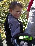Chris places lime green Hot Wheel
