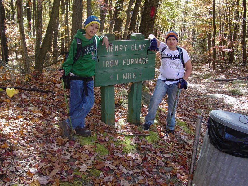 Entrance to Clay Furnace with Tom and Ted