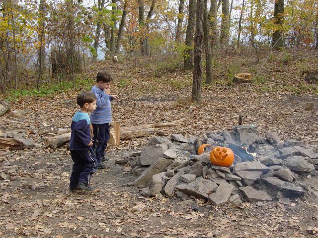 Abandoned site with Jack-O-Lantern
