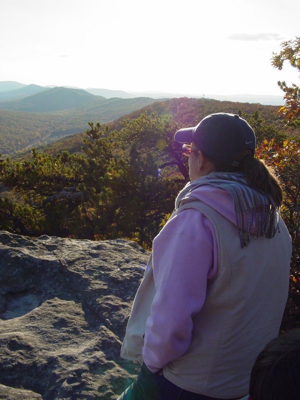 Maria on Eagle Rock with Tuscarora Trail in the Distance