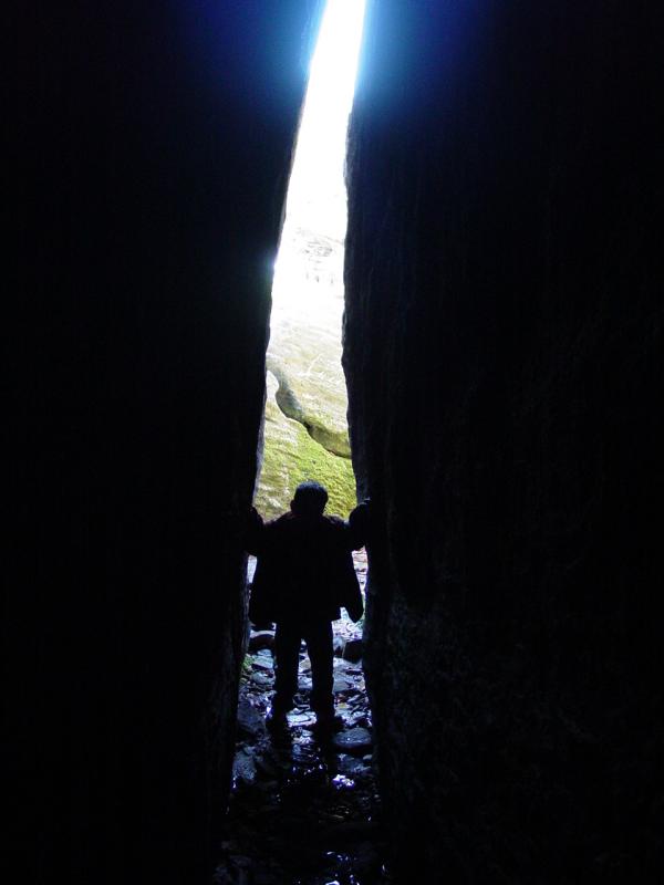 Tom near the mouth of the cave - Click to Enlarge