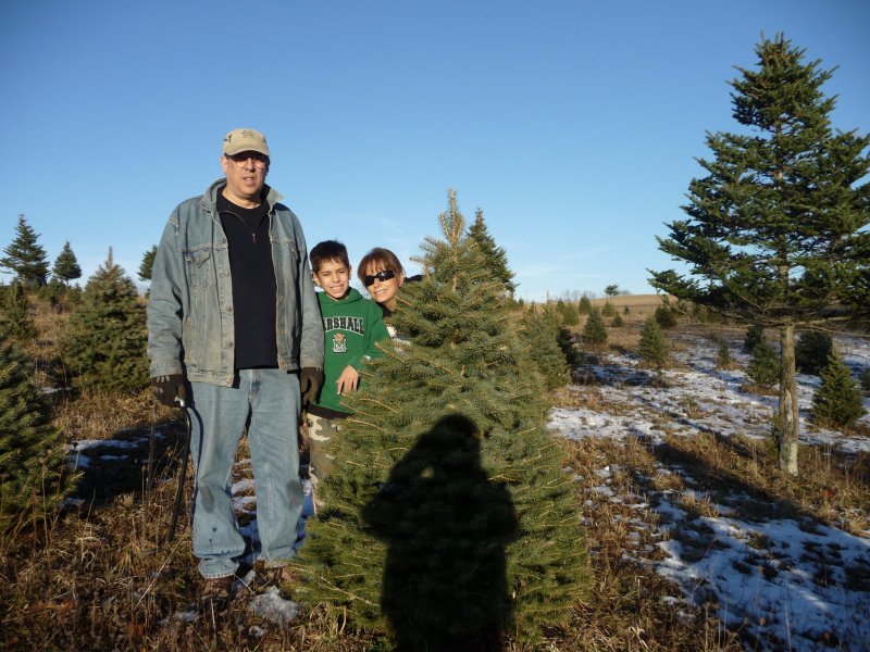 Paul, Tom and Maria with Tree
