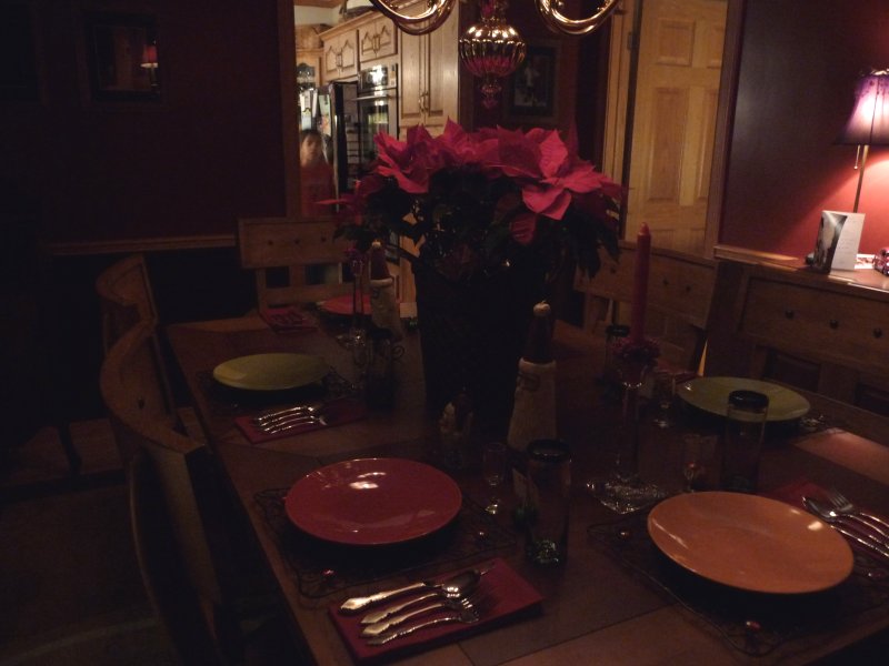 Dining Room set for Christmas Eve