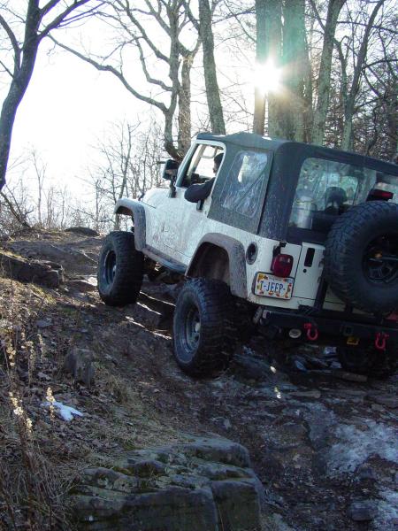 Jim climbing icy hill