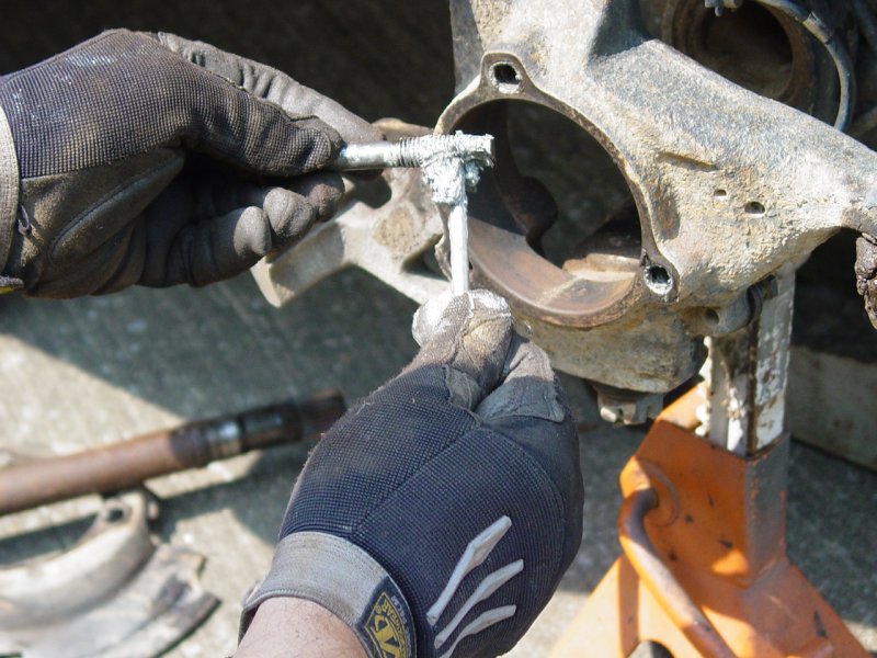 Putting Anti-Seize on the hub bolts