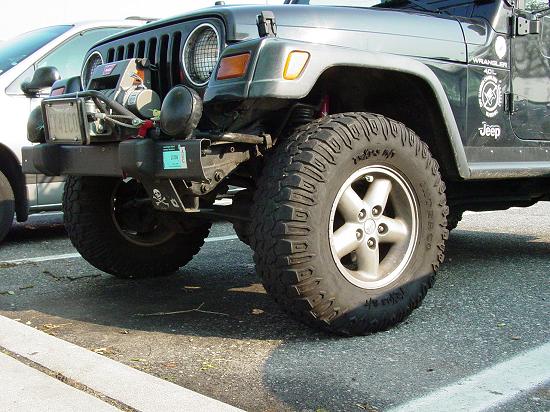 Tires just before removal