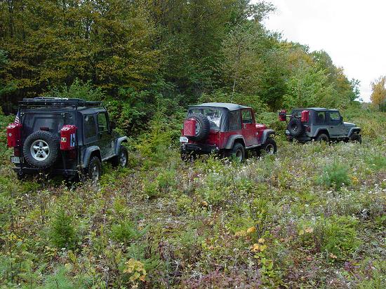 Jeep Parking Spot on winter road