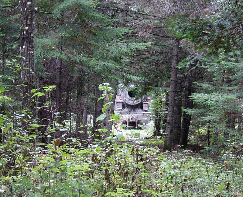 Train at the end of the railroad grade - Click to Enlarge