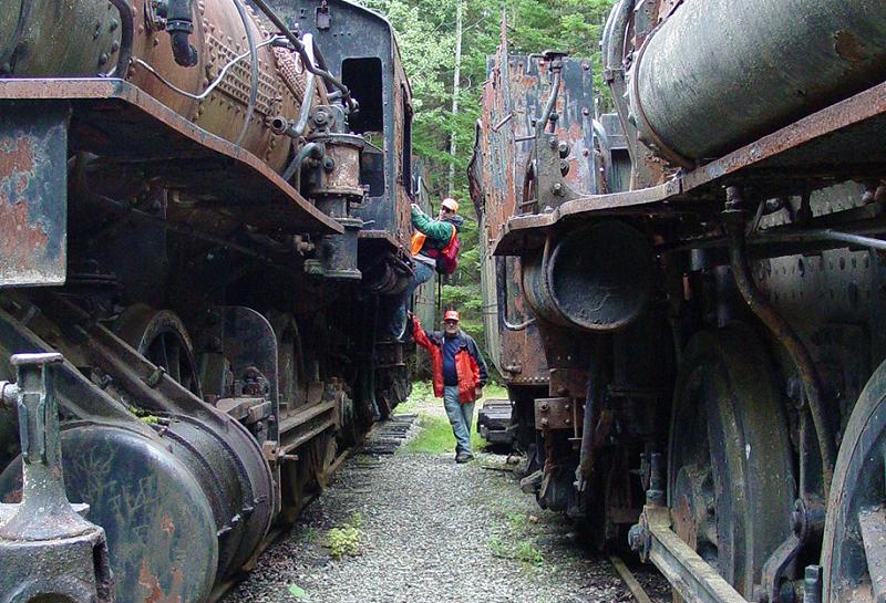Paul and Leo near Trains - Click to Enlarge