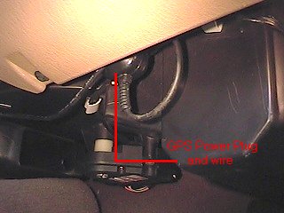 gps Power Plug poking below lower edge of dash