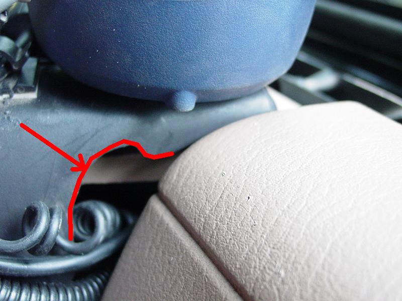 Cutout of Dash to all power leads through gap - Click to Enlarge