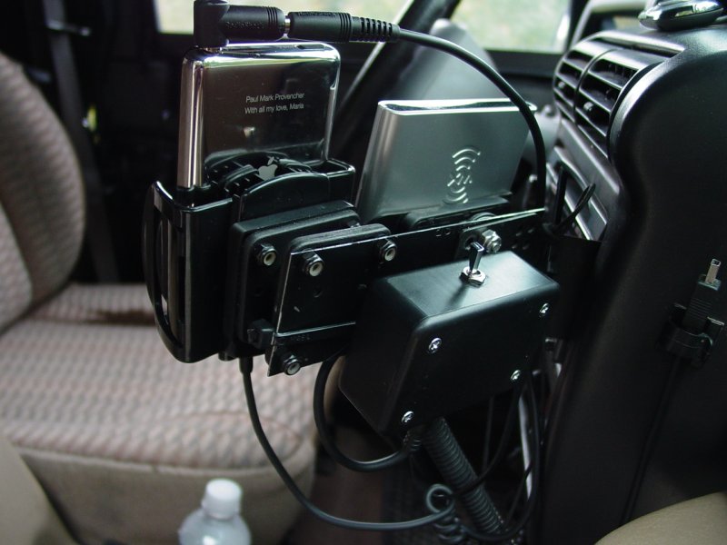 Jeep Install with Modified Bracket and Revised XM Radio mounting with Auxillary