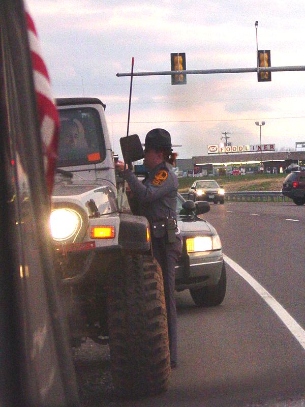 Jon gets ticket for Jeep Jamboree sticker on window