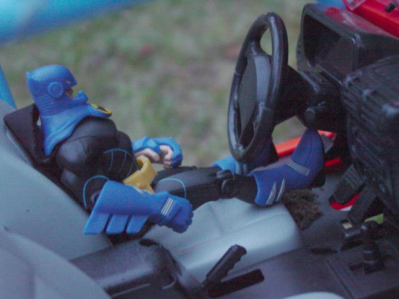 Dark Knight could not resist (He has Super Swampers on his latest Batmobile)